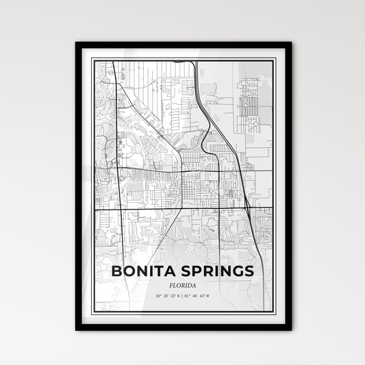 Bonita Springs Florida - Scandinavian Style City Map for Modern Home Decor