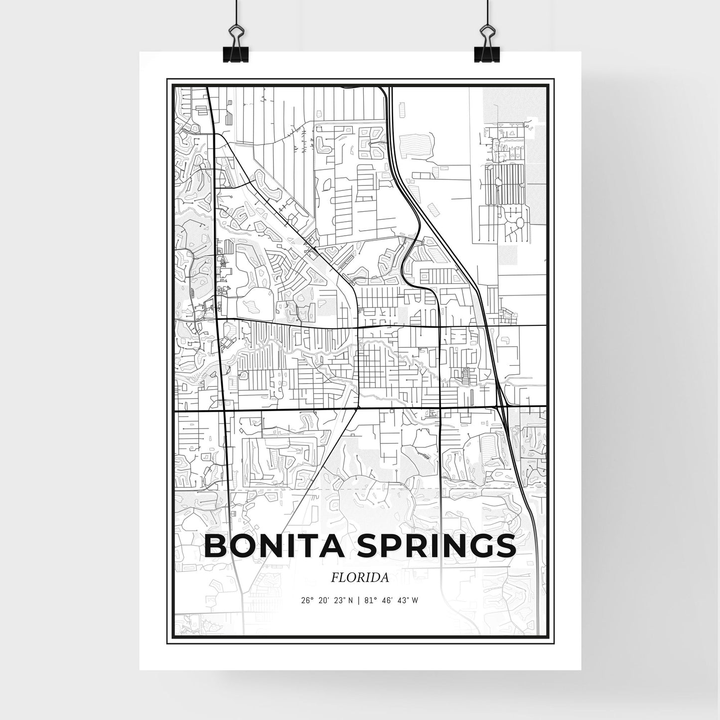 Bonita Springs Florida - Premium City Map Poster