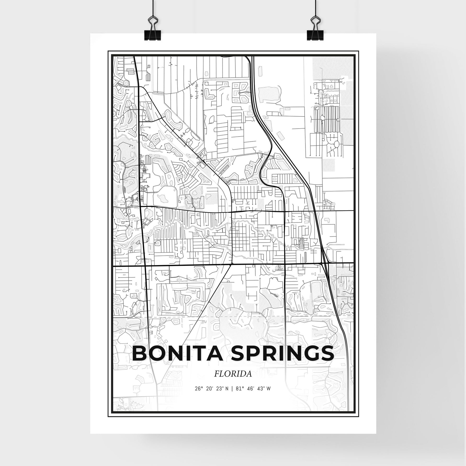 Bonita Springs Florida - Premium City Map Poster