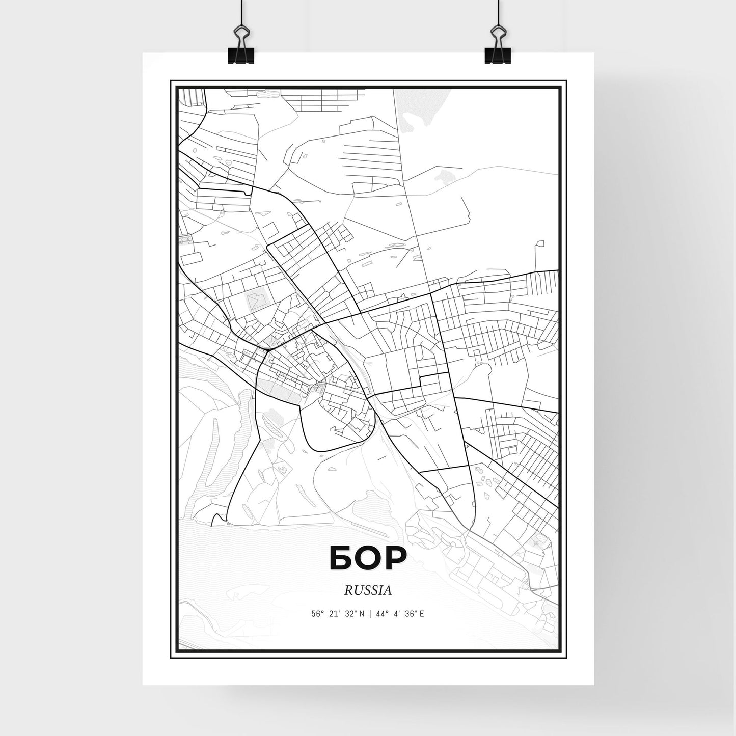 Bor Russia - Premium City Map Poster