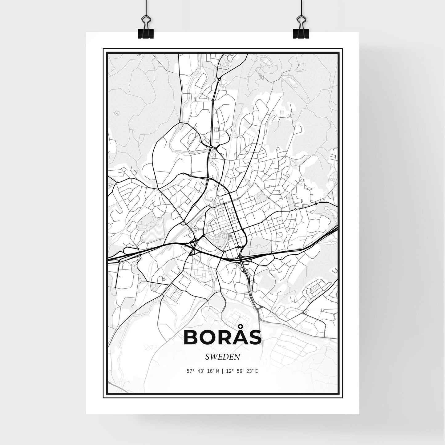 Borås Sweden - Premium City Map Poster