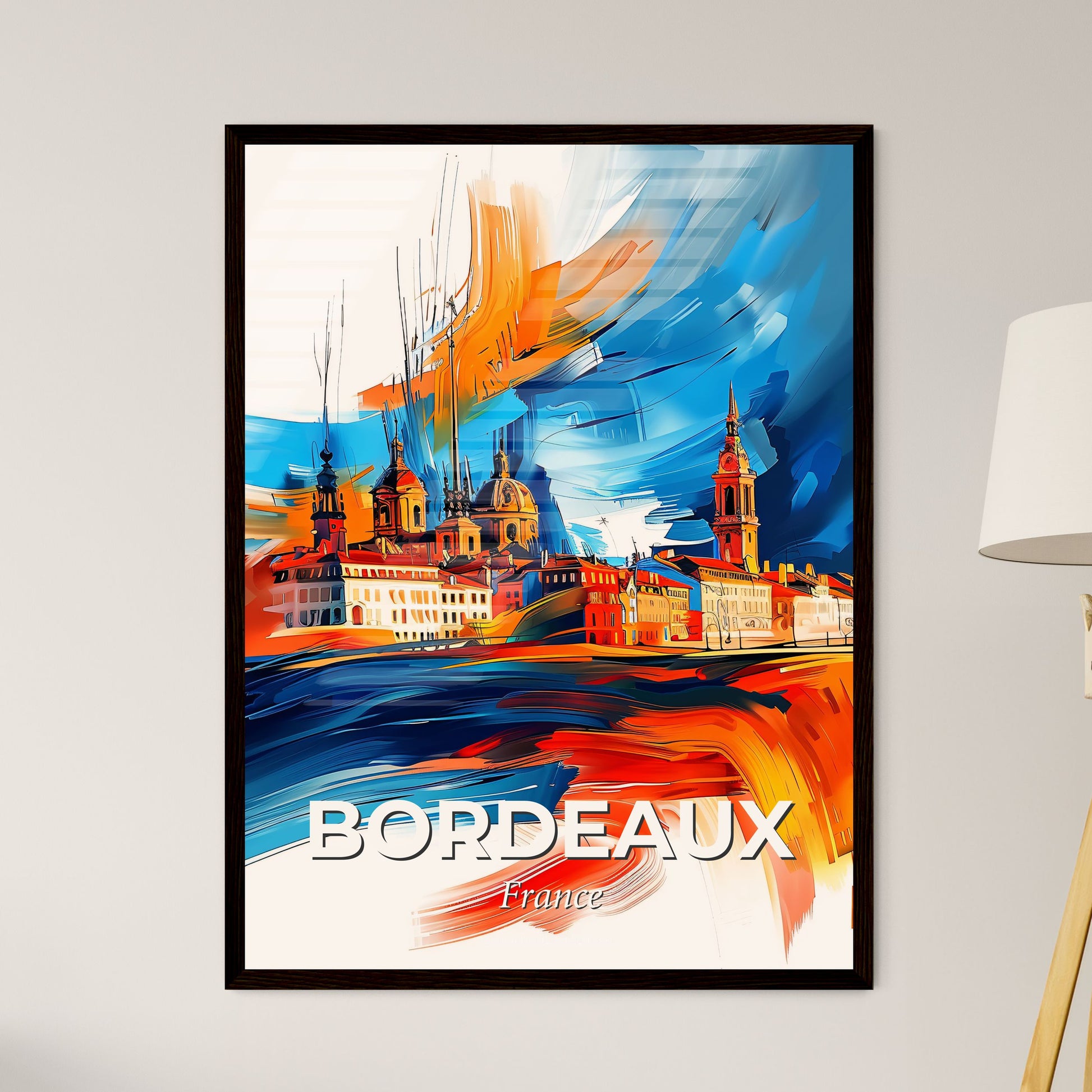 Vibrant Bordeaux, France - A Colorful Painting Of A City