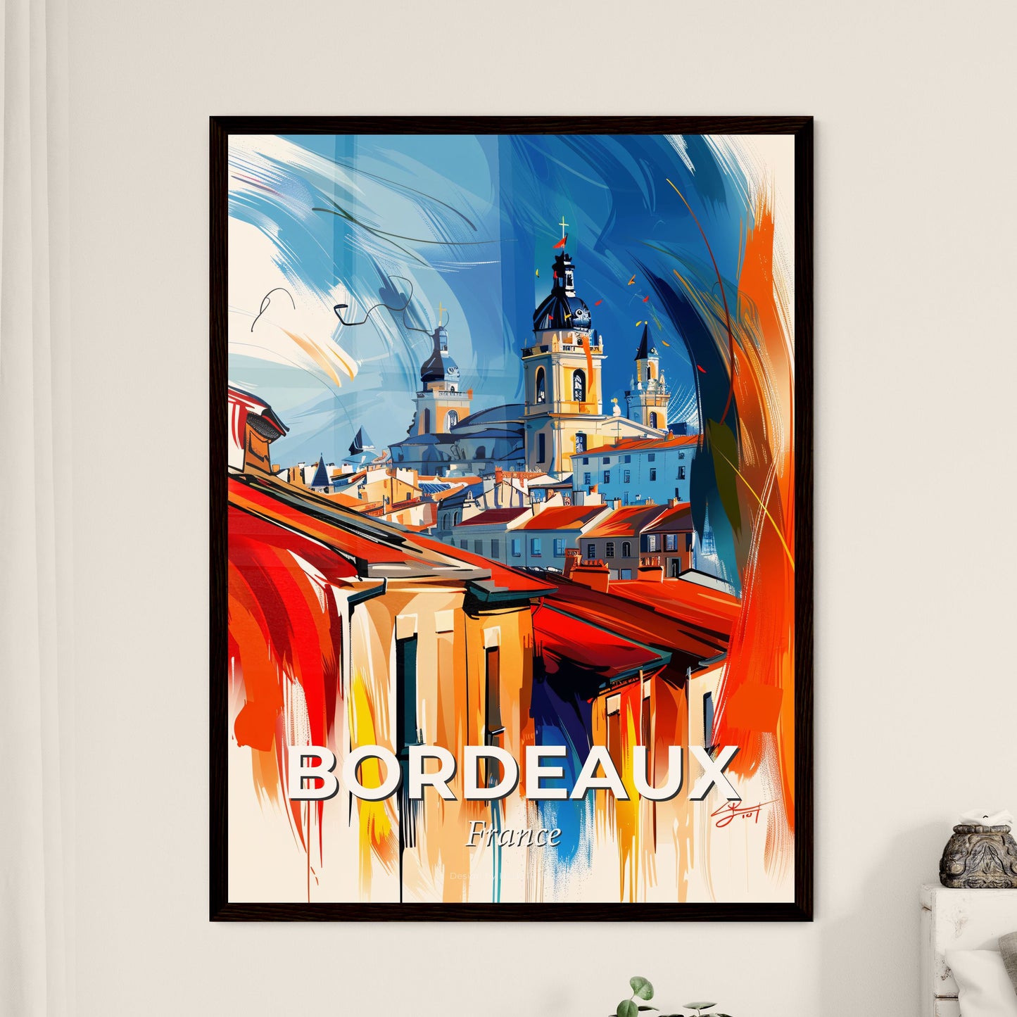 Vibrant Bordeaux, France - A Painting Of A City