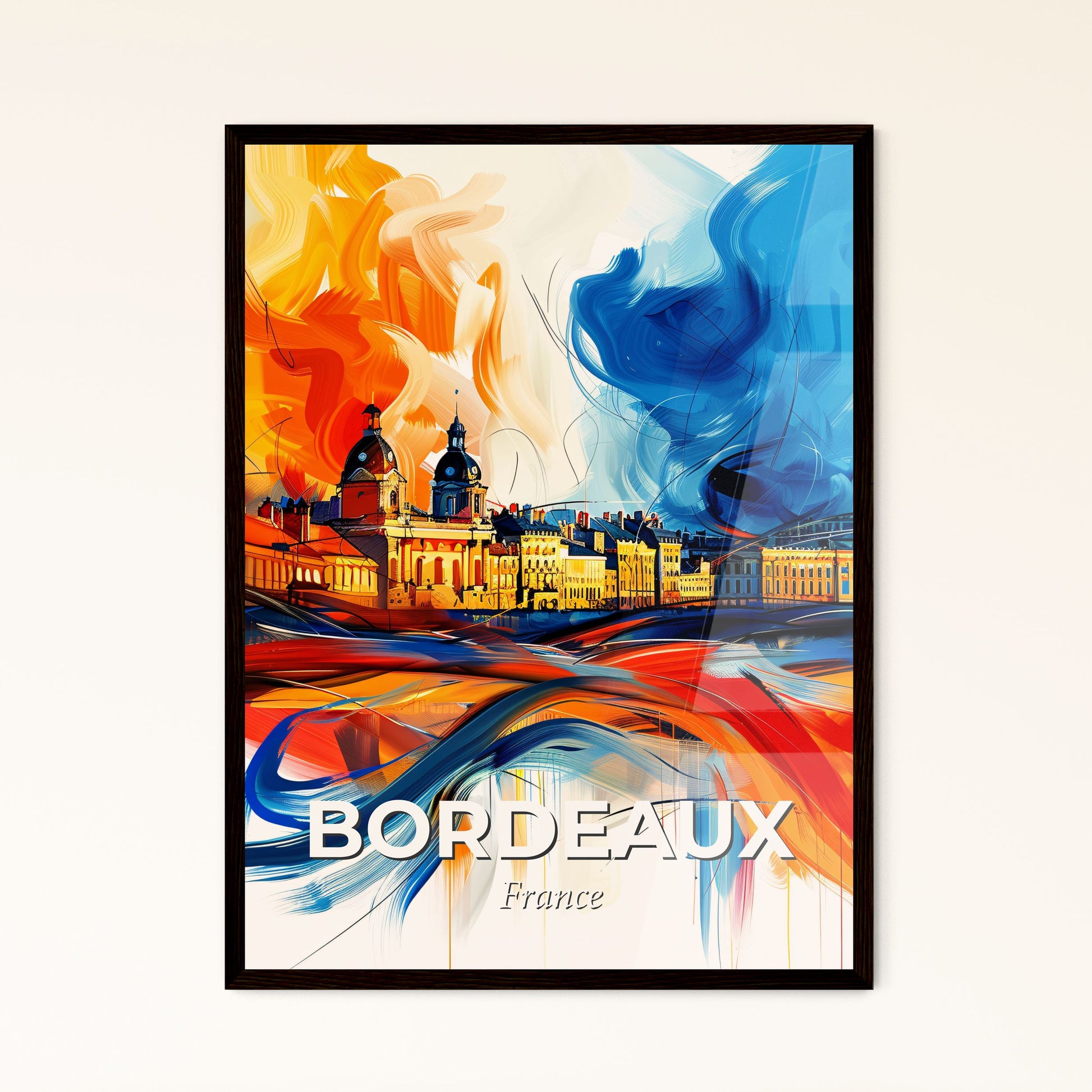 Vibrant Bordeaux, France - A Painting Of A City