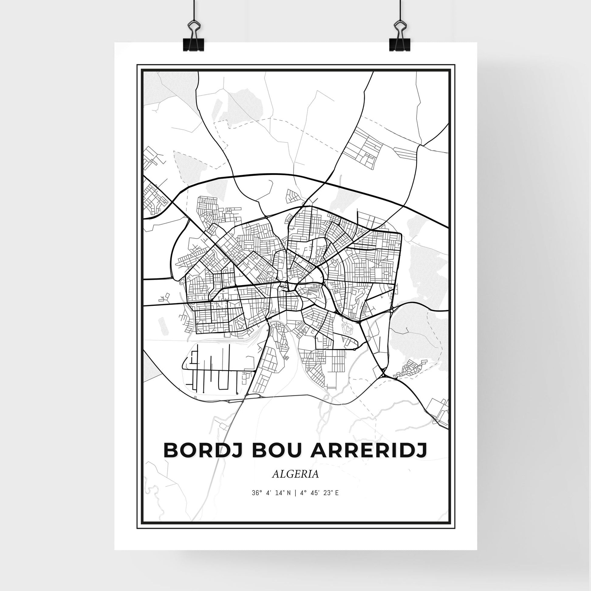 Bordj Bou Arreridj Algeria - Premium City Map Poster