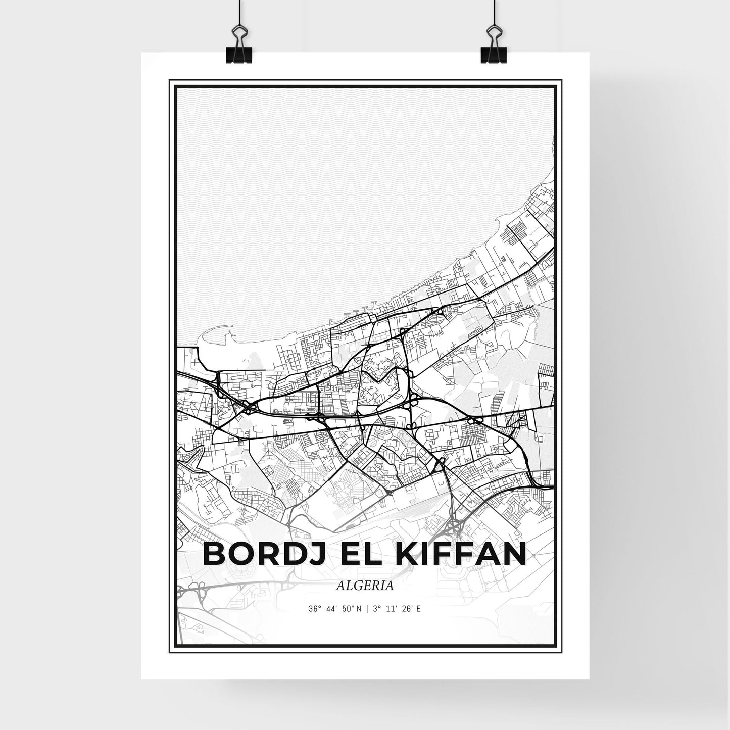 Bordj el Kiffan Algeria - Premium City Map Poster