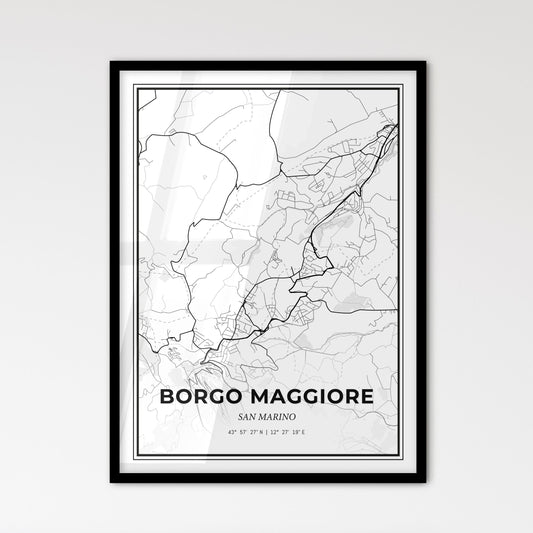  Borgo Maggiore San Marino - Scandinavian Style City Map for Modern Home Decor