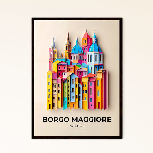 Vivid Borgo Maggiore, San Marino, Papercut Print
