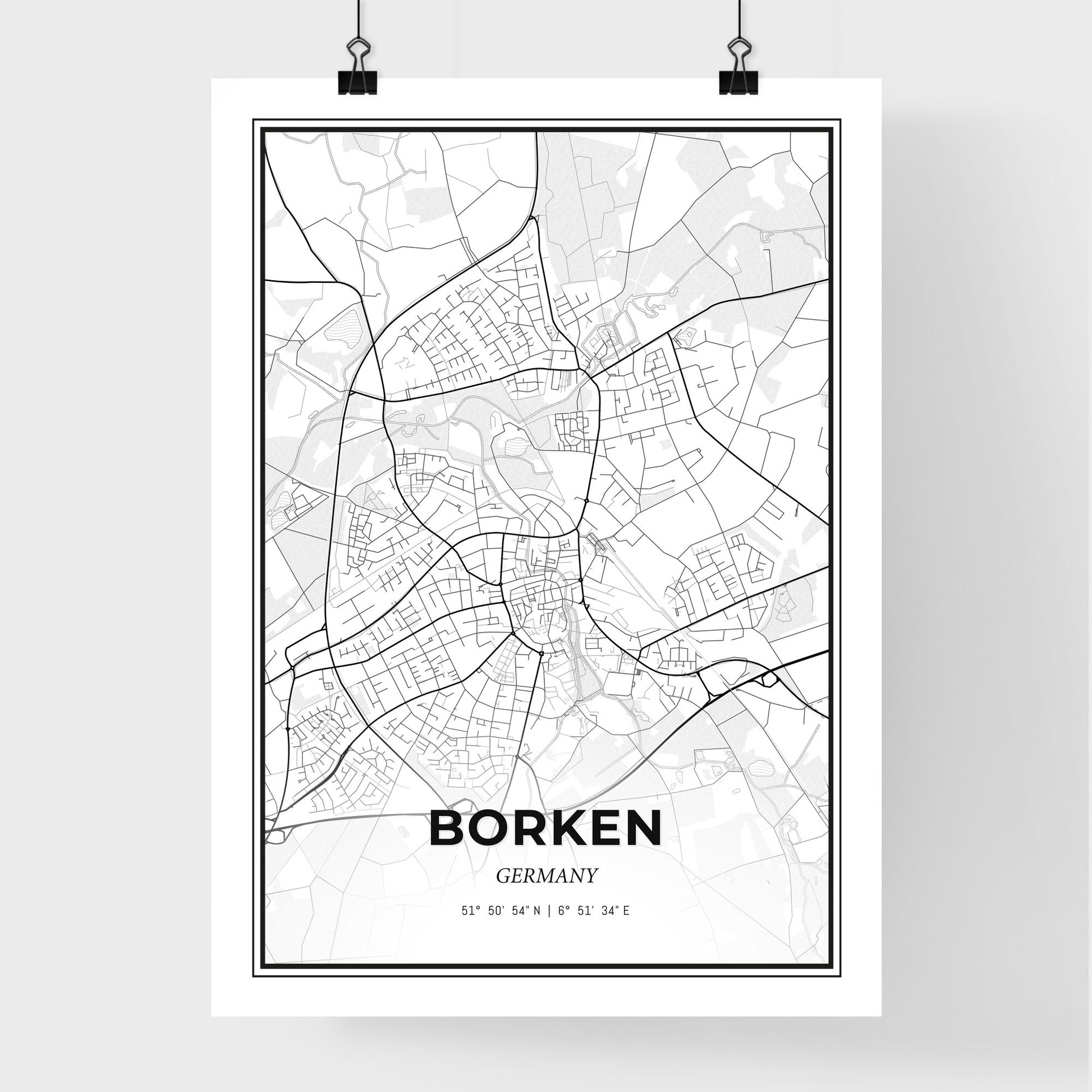 Borken Germany - Premium City Map Poster