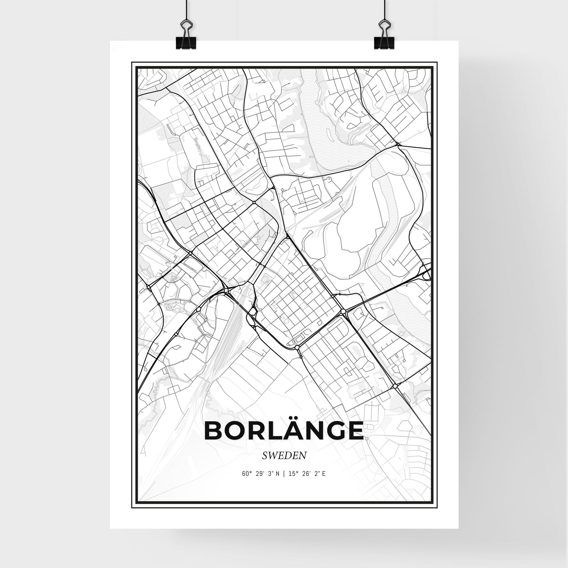 Borlänge Sweden - Premium City Map Poster