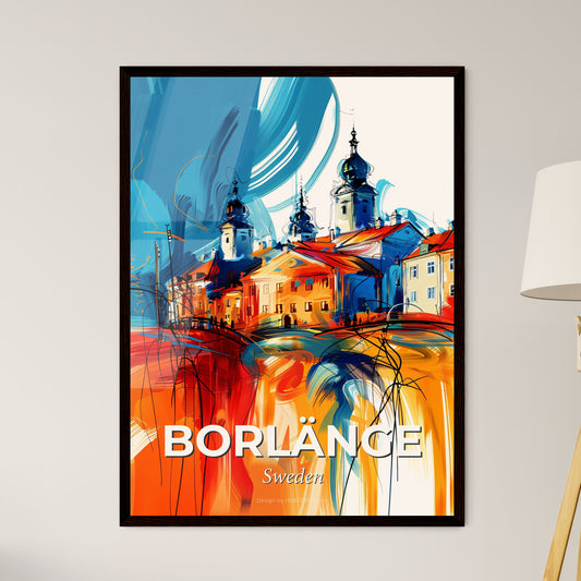 Vibrant Borlänge, Sweden - A Painting Of A Town