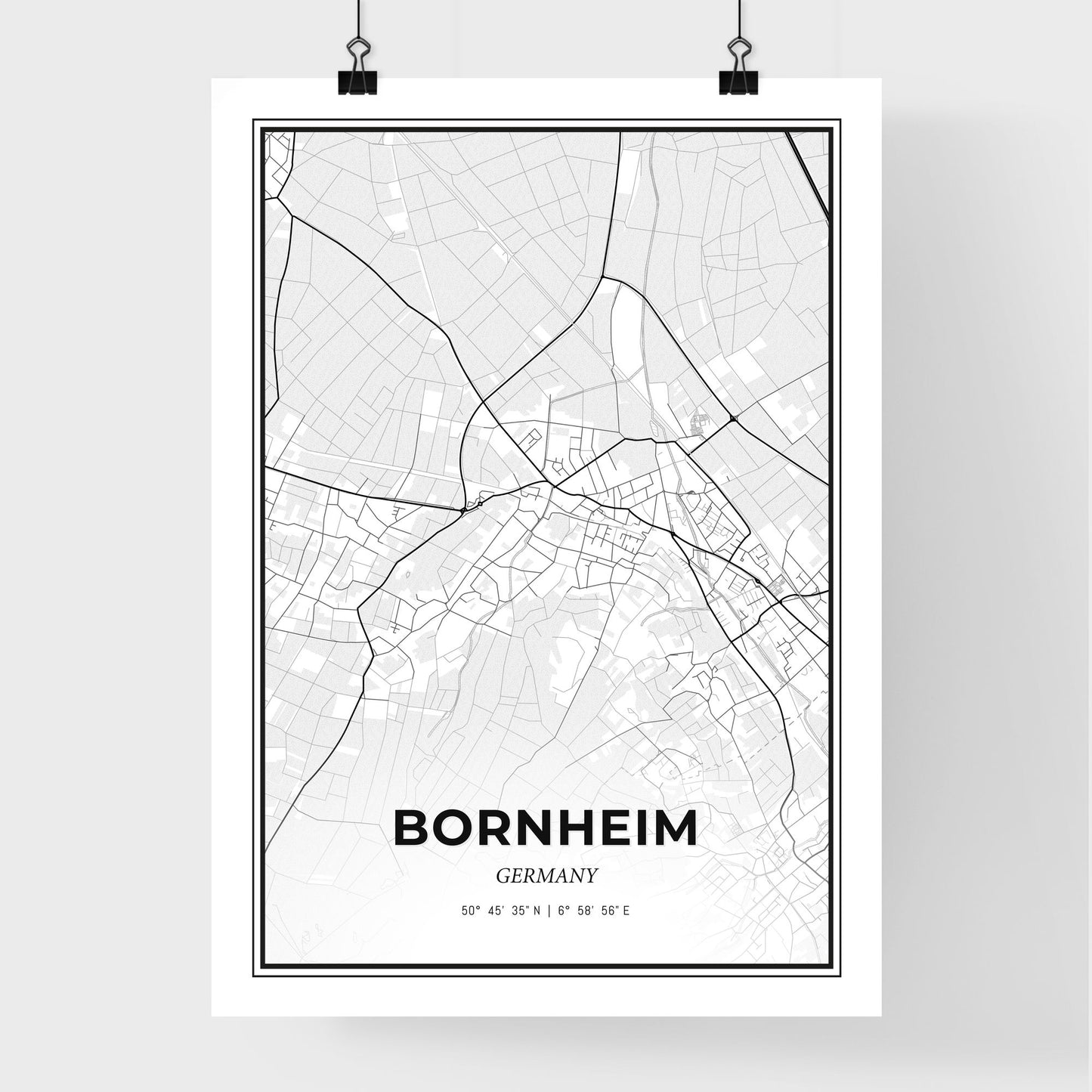 Bornheim Germany - Premium City Map Poster