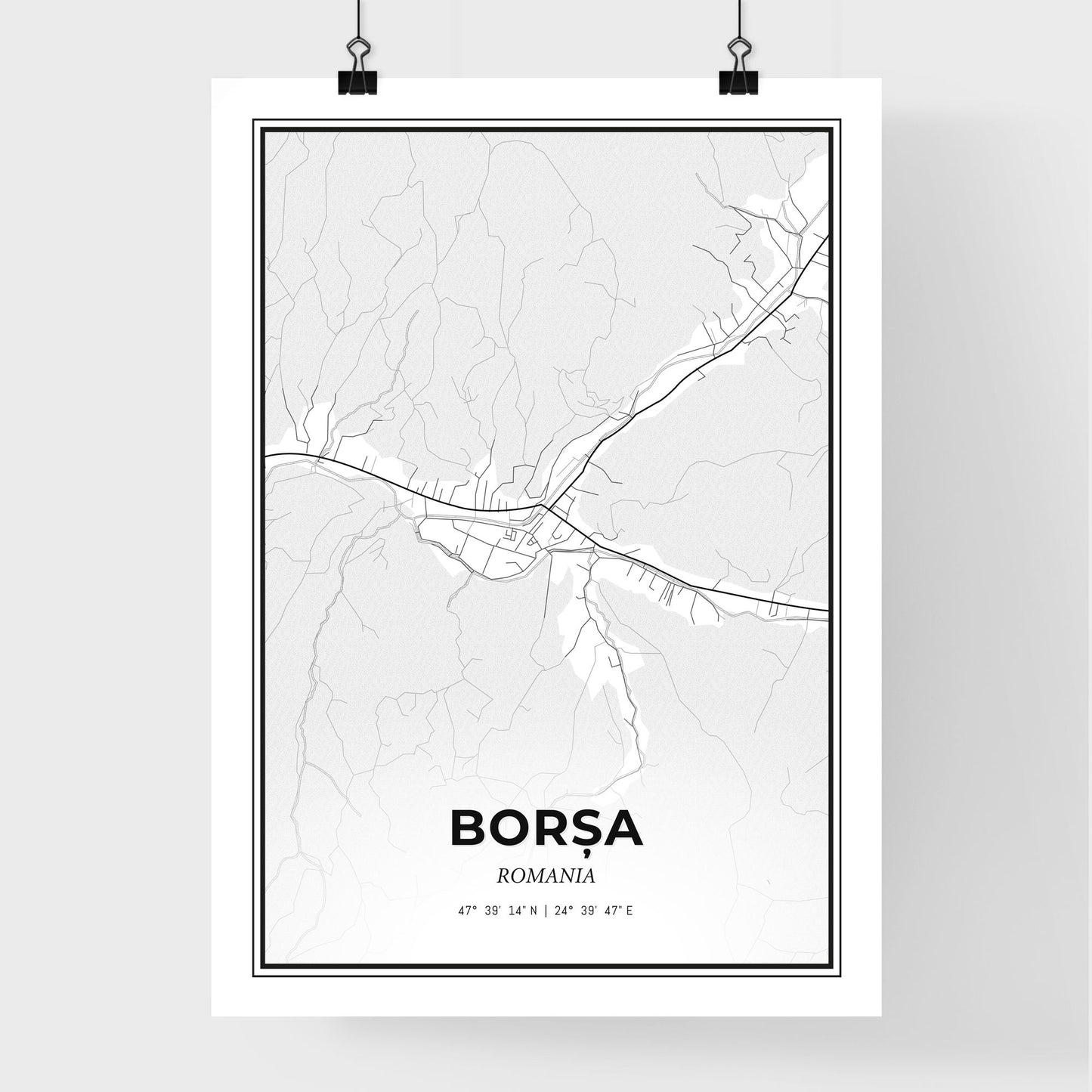 Borșa Romania - Premium City Map Poster