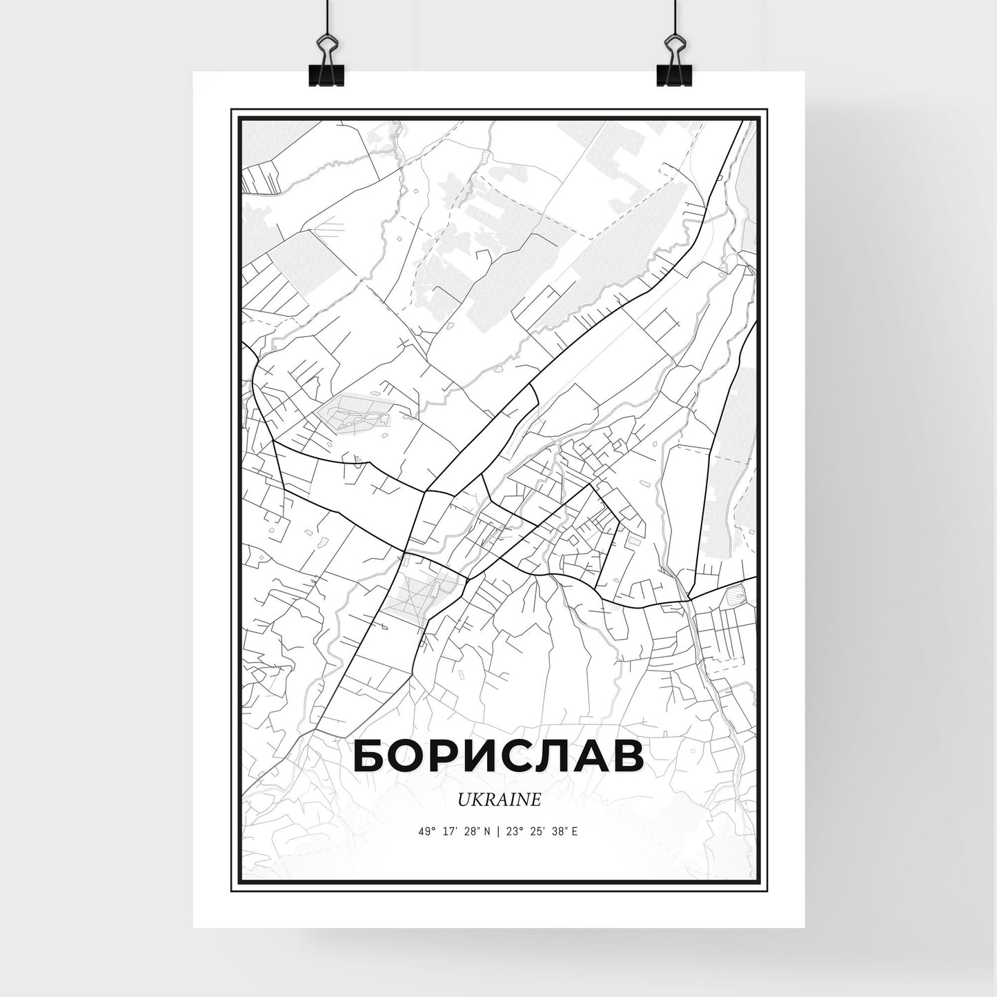 Boryslav Ukraine - Premium City Map Poster