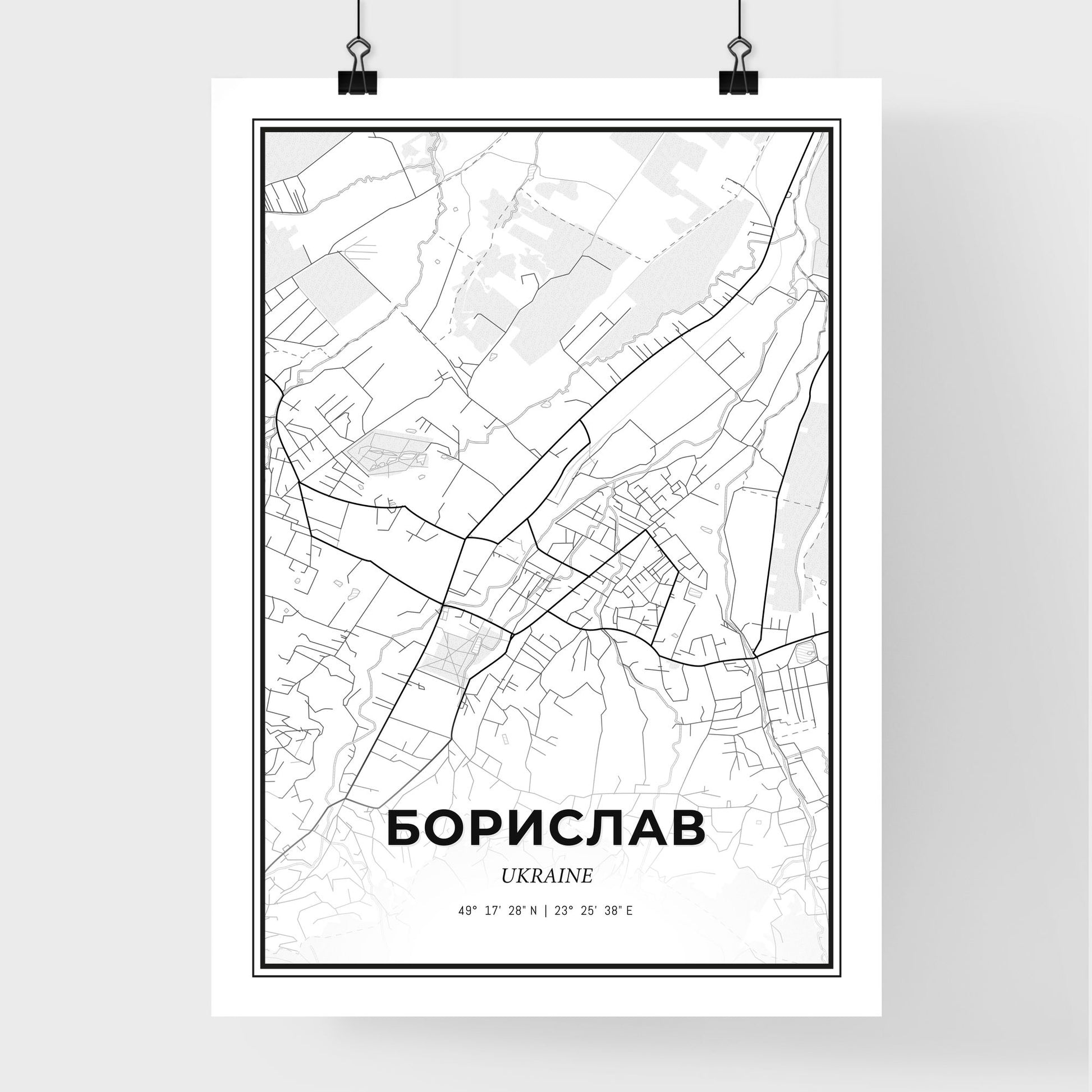 Boryslav Ukraine - Premium City Map Poster