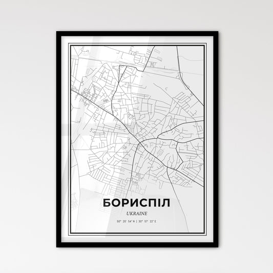 Boryspil Ukraine - Scandinavian Style City Map for Modern Home Decor