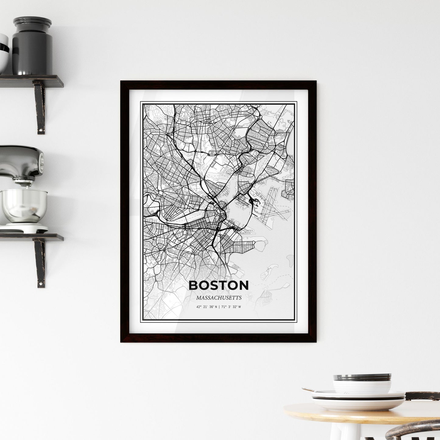 Boston Massachusetts - Minimal City Map