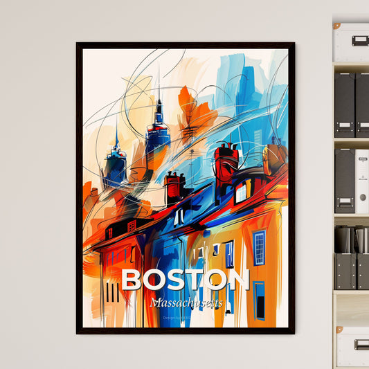 Vibrant Boston, Massachusetts - A Colorful Painting Of Buildings