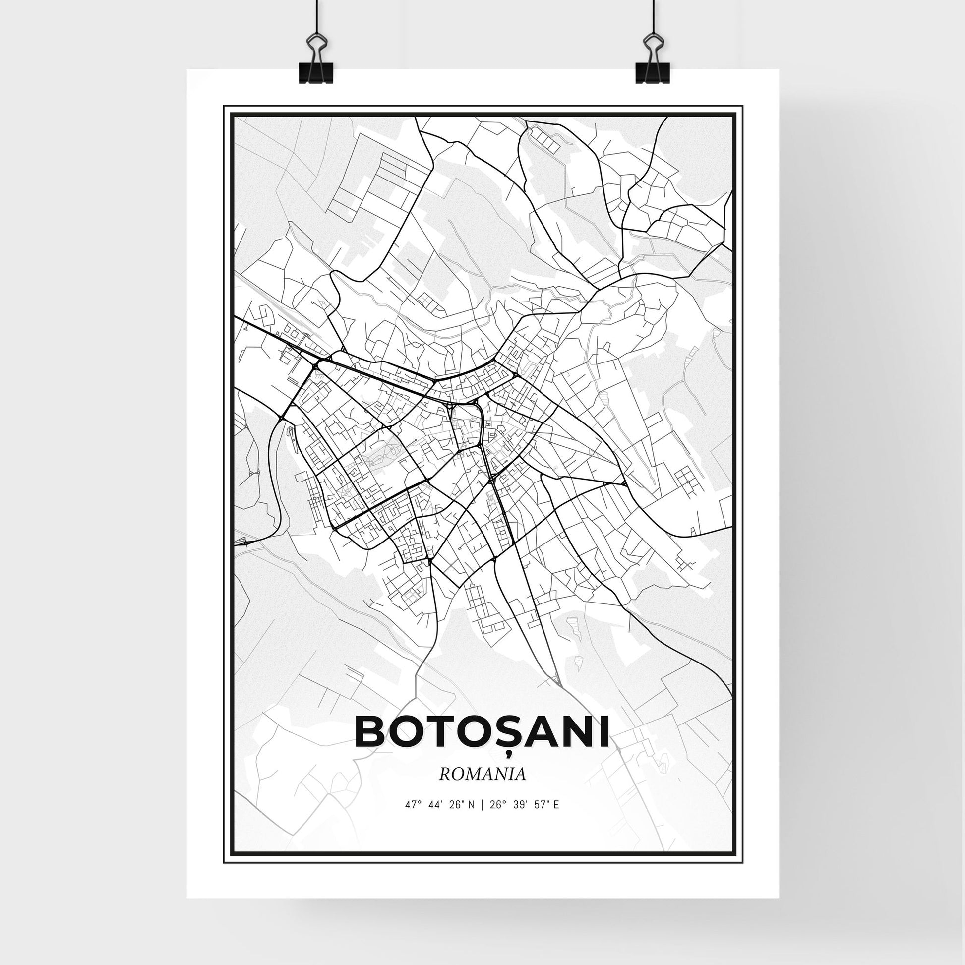 Botoșani Romania - Premium City Map Poster