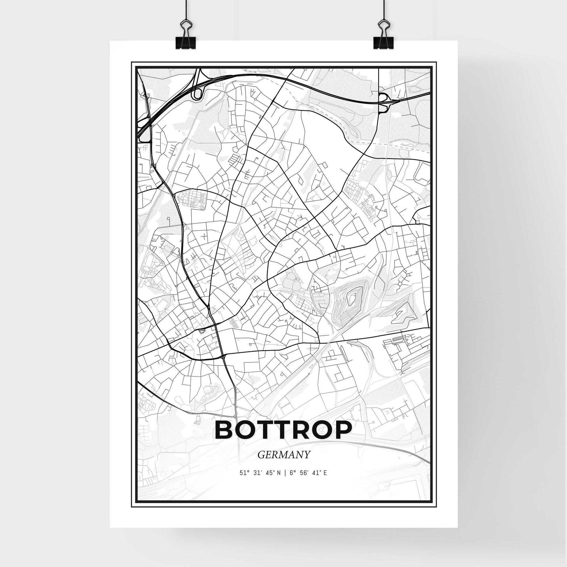 Bottrop Germany - Premium City Map Poster