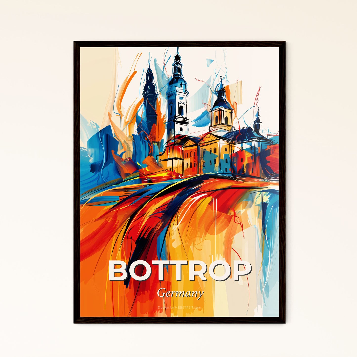 Vibrant Bottrop, Germany - A Painting Of A Building