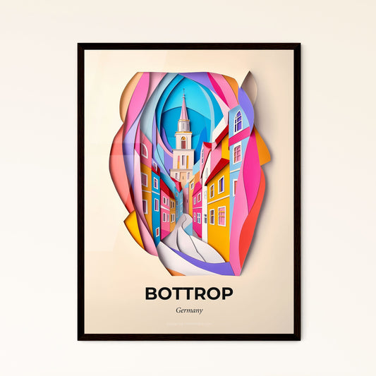 Vivid Bottrop, Germany - a paper cut of a city with a clock tower