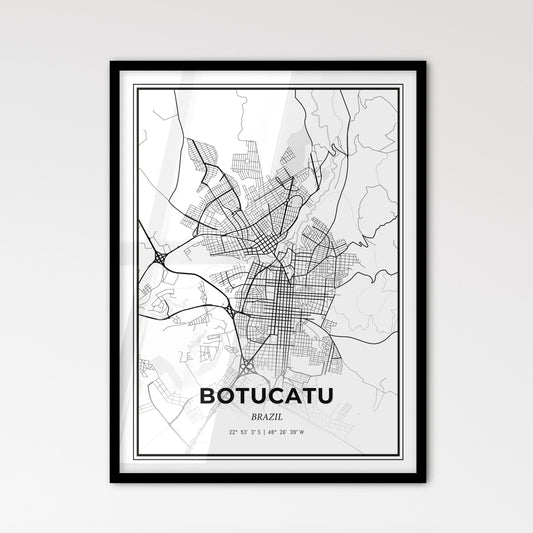 Botucatu Brazil - Scandinavian Style City Map for Modern Home Decor