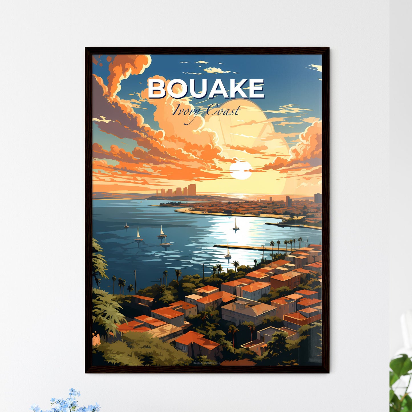 Bouake Ivory Coast City Skyline Art Painting Colorful Landscape Artwork Default Title