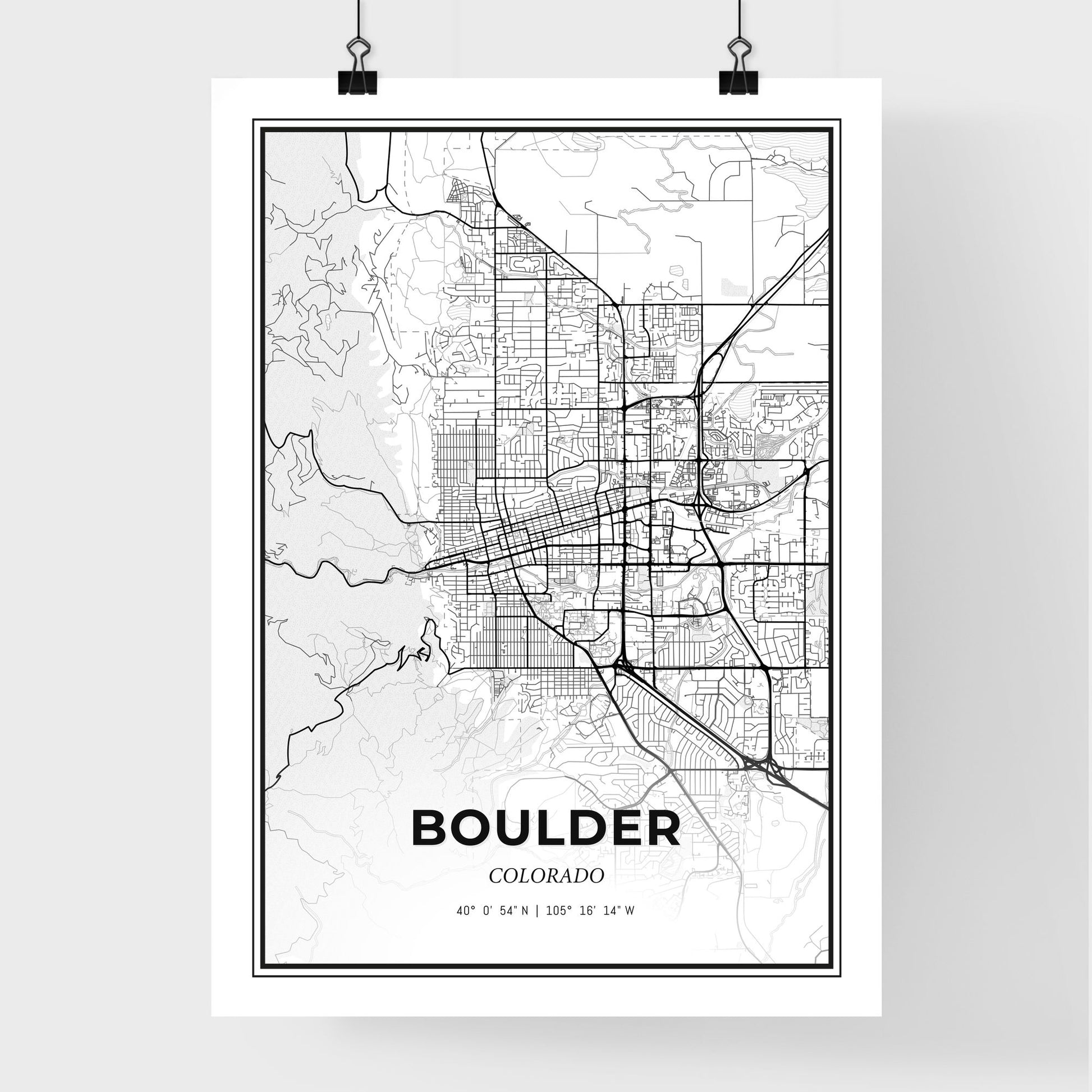 Boulder Colorado - Premium City Map Poster