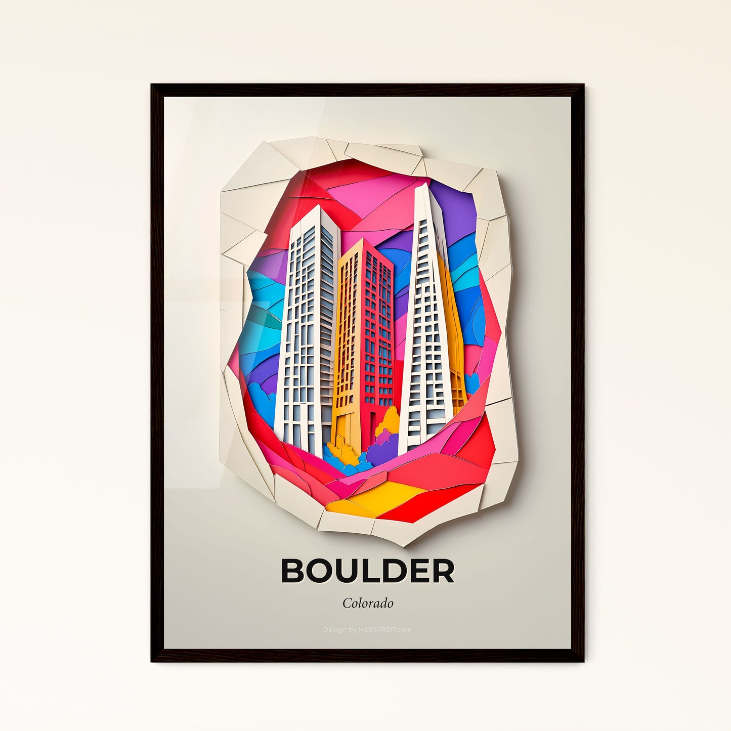 Vivid Boulder, Colorado - a paper cut of a city with skyscrapers