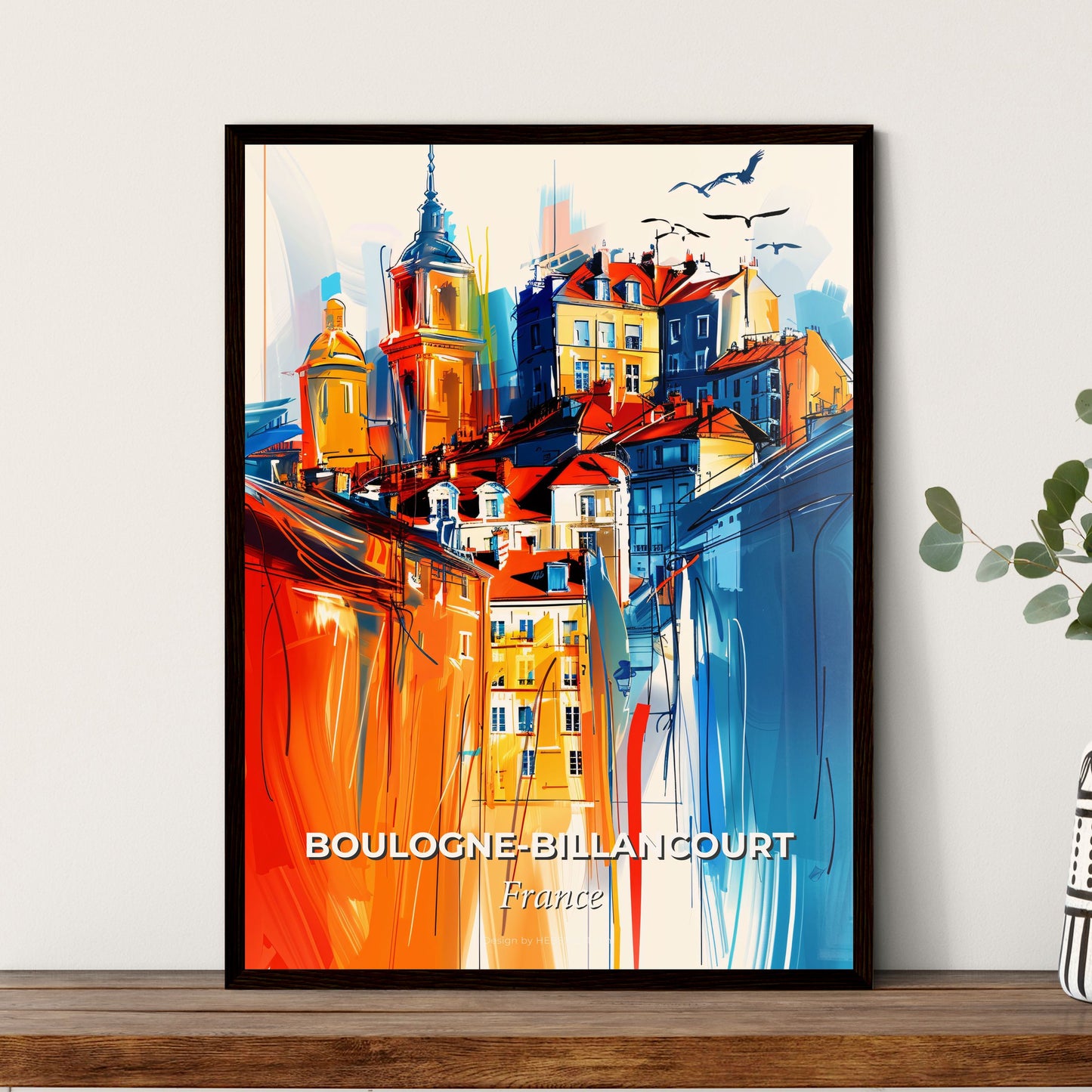 Vibrant Boulogne-Billancourt, France - A Painting Of A City