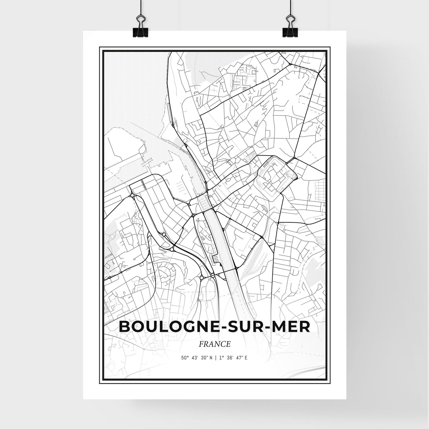 Boulogne-sur-Mer France - Premium City Map Poster