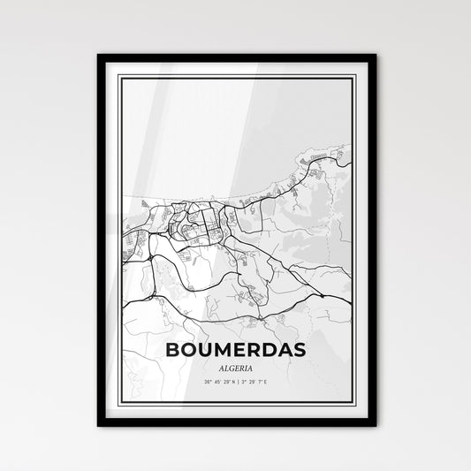 Boumerdas Algeria - Scandinavian Style City Map for Modern Home Decor