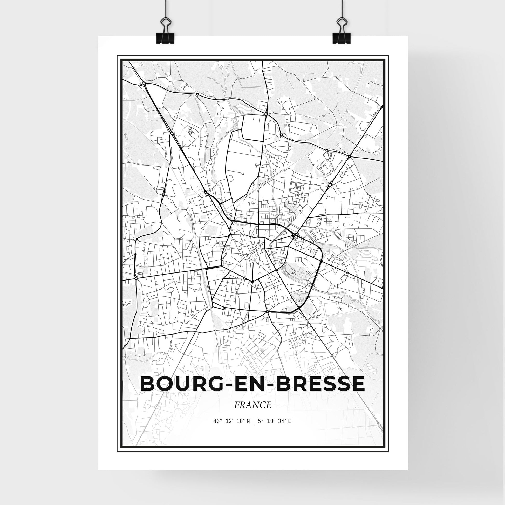 Bourg-en-Bresse France - Premium City Map Poster