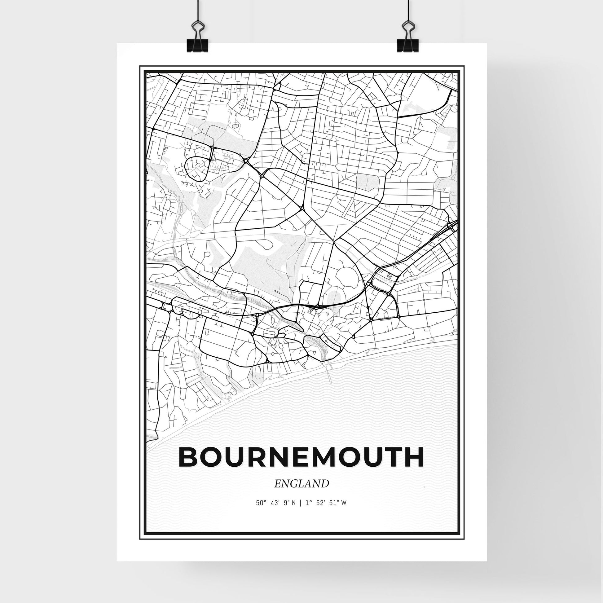 Bournemouth England - Premium City Map Poster