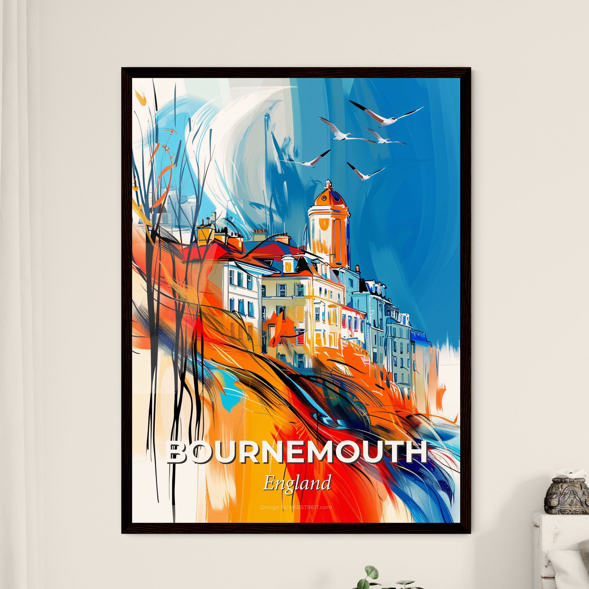 Vibrant Bournemouth, England - A Painting Of A City