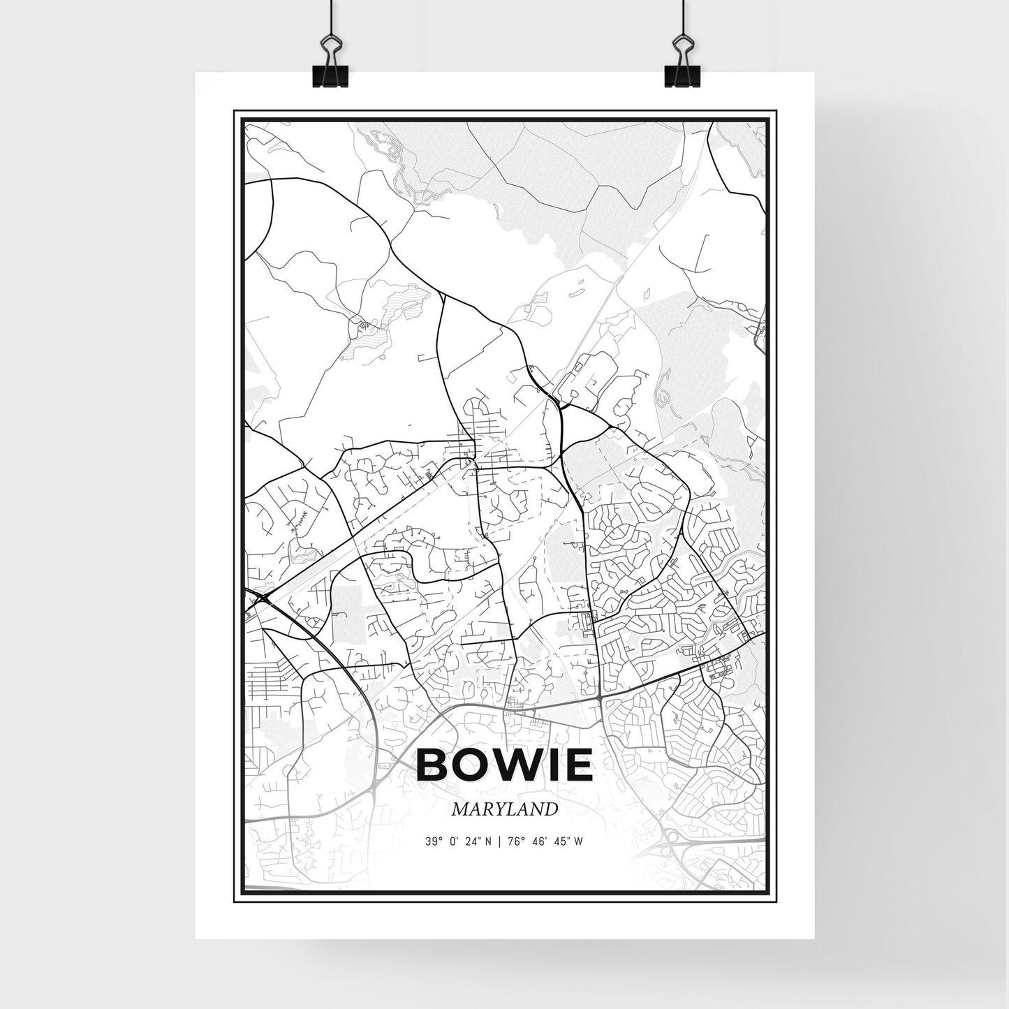 Bowie Maryland - Premium City Map Poster