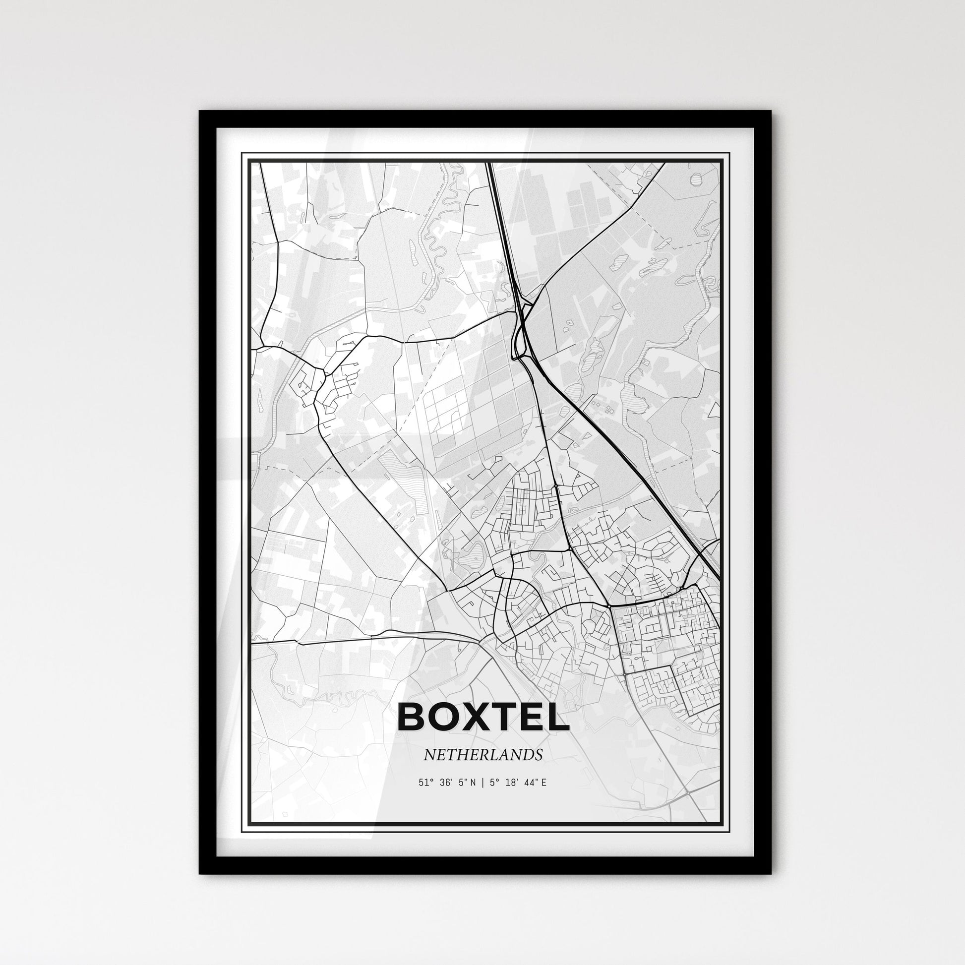  Boxtel Netherlands - Scandinavian Style City Map for Modern Home Decor