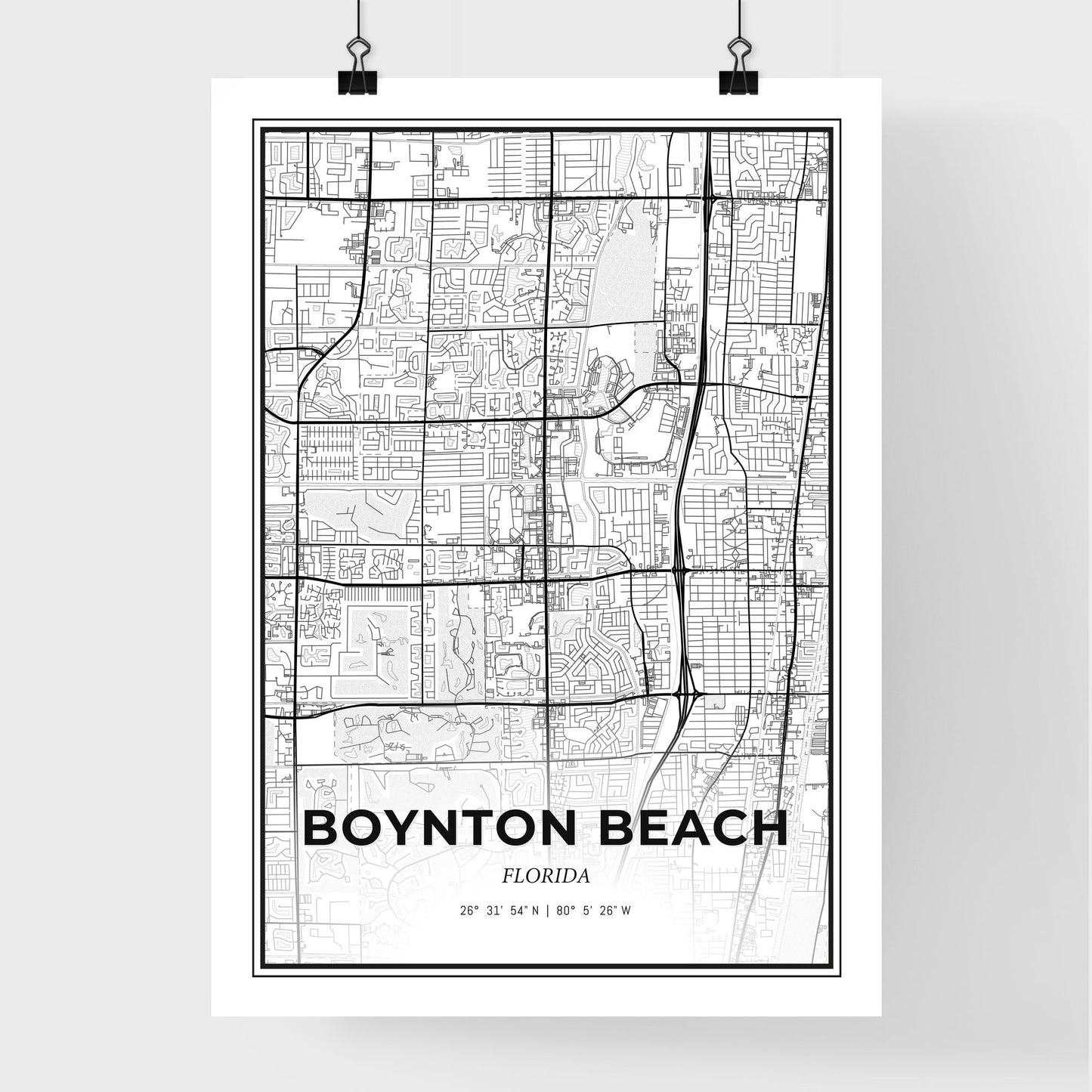 Boynton Beach Florida - Premium City Map Poster