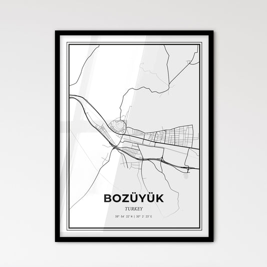 Bozüyük Turkey - Scandinavian Style City Map for Modern Home Decor