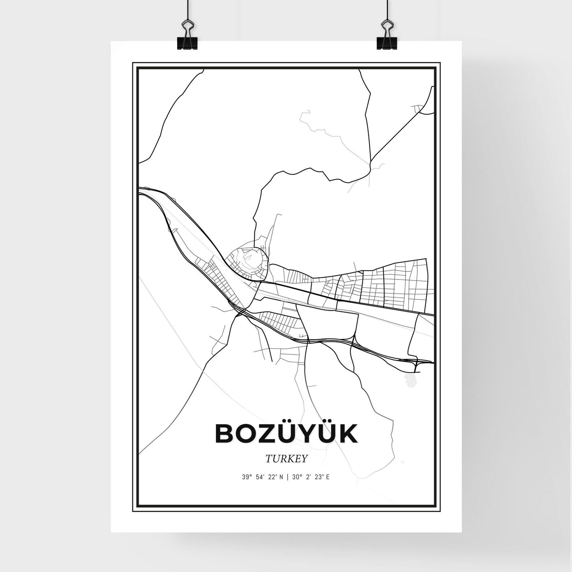 Bozüyük Turkey - Premium City Map Poster