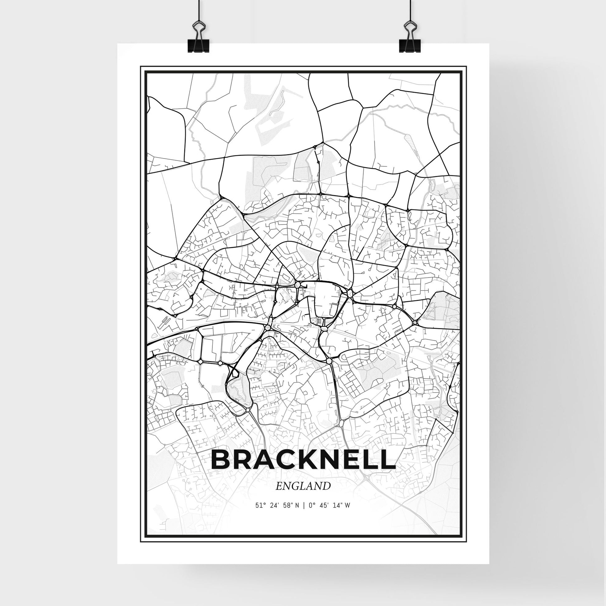 Bracknell England - Premium City Map Poster