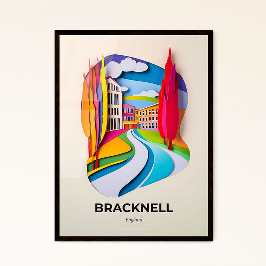 Vivid Bracknell, England - a paper cut of a city with a river