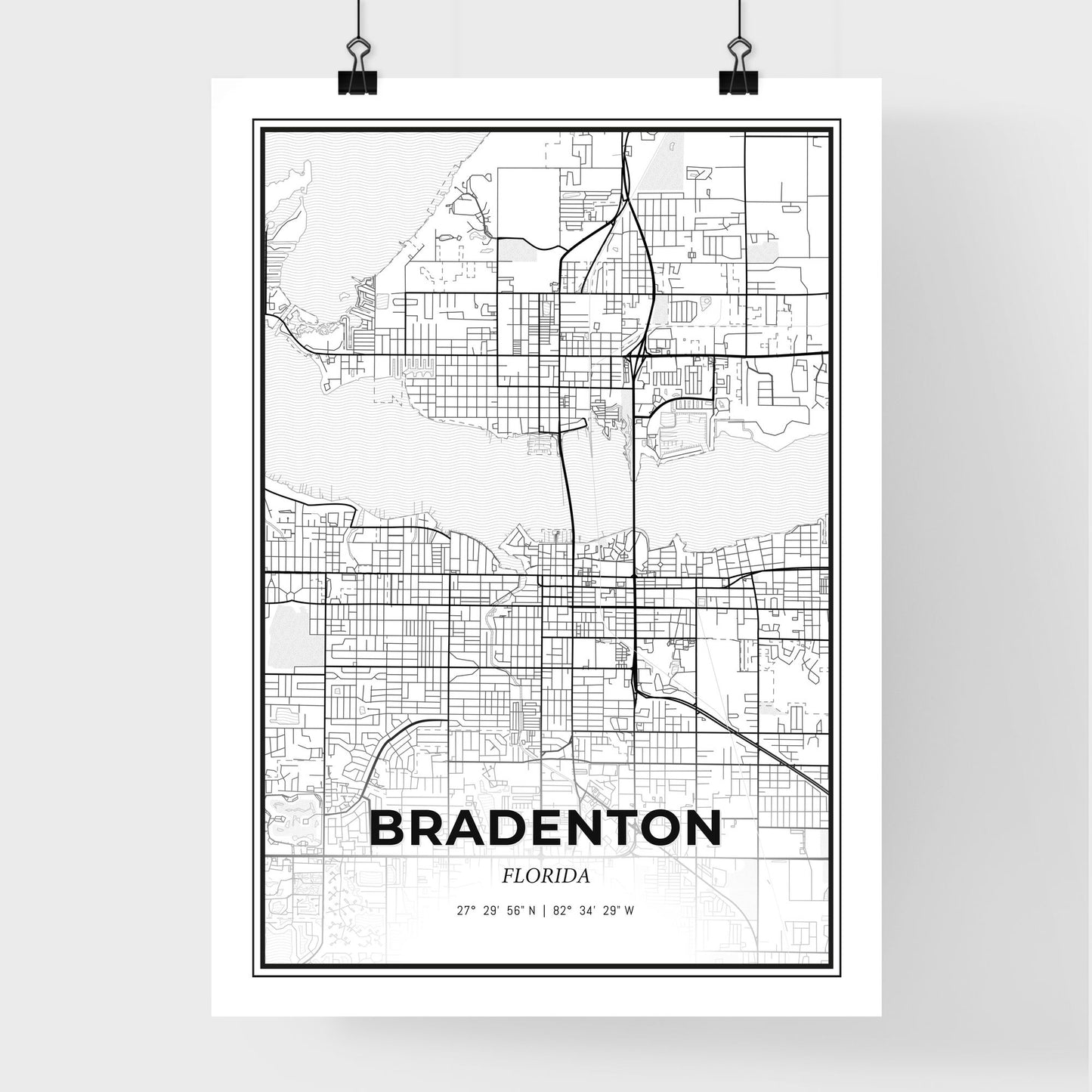 Bradenton Florida - Premium City Map Poster