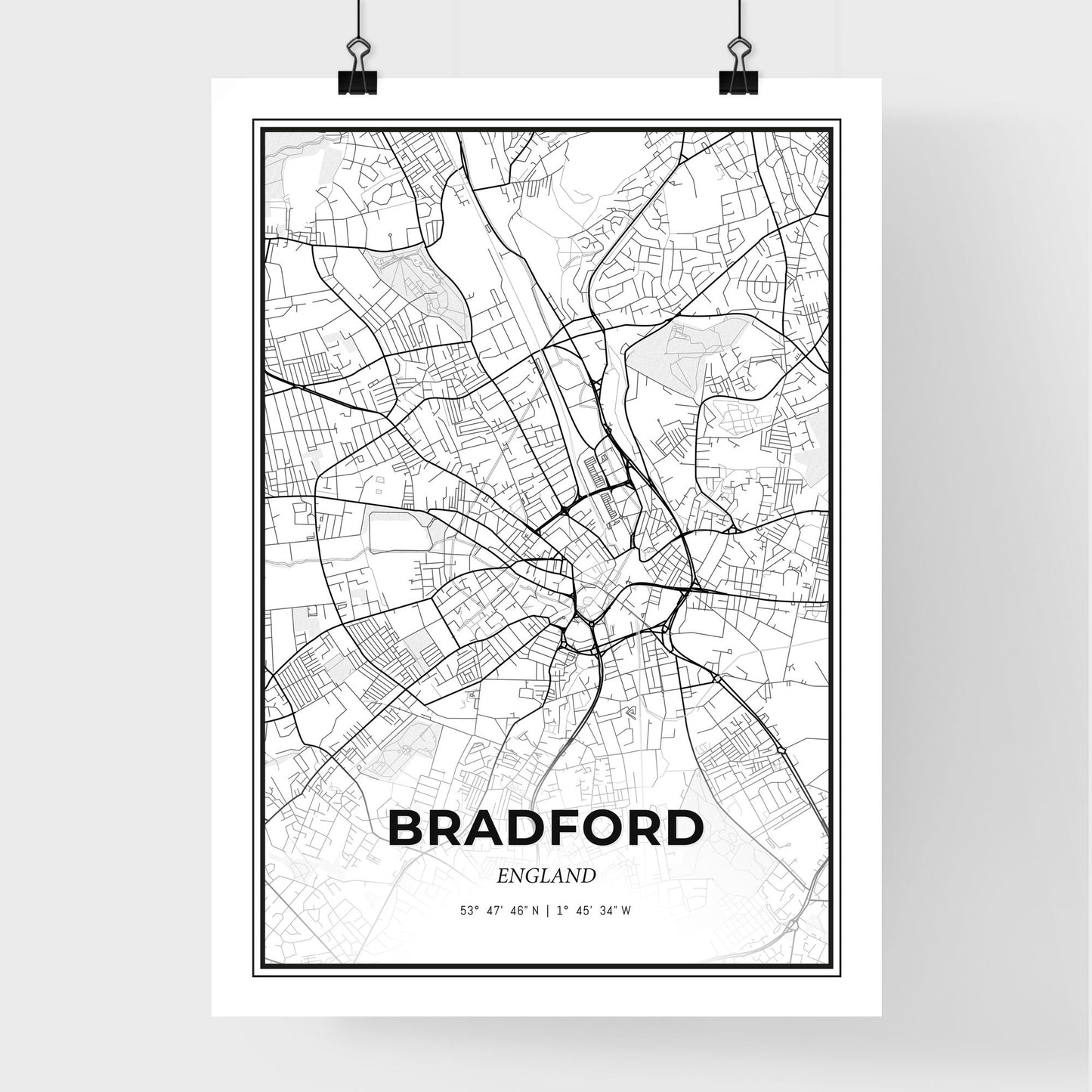 Bradford England - Premium City Map Poster