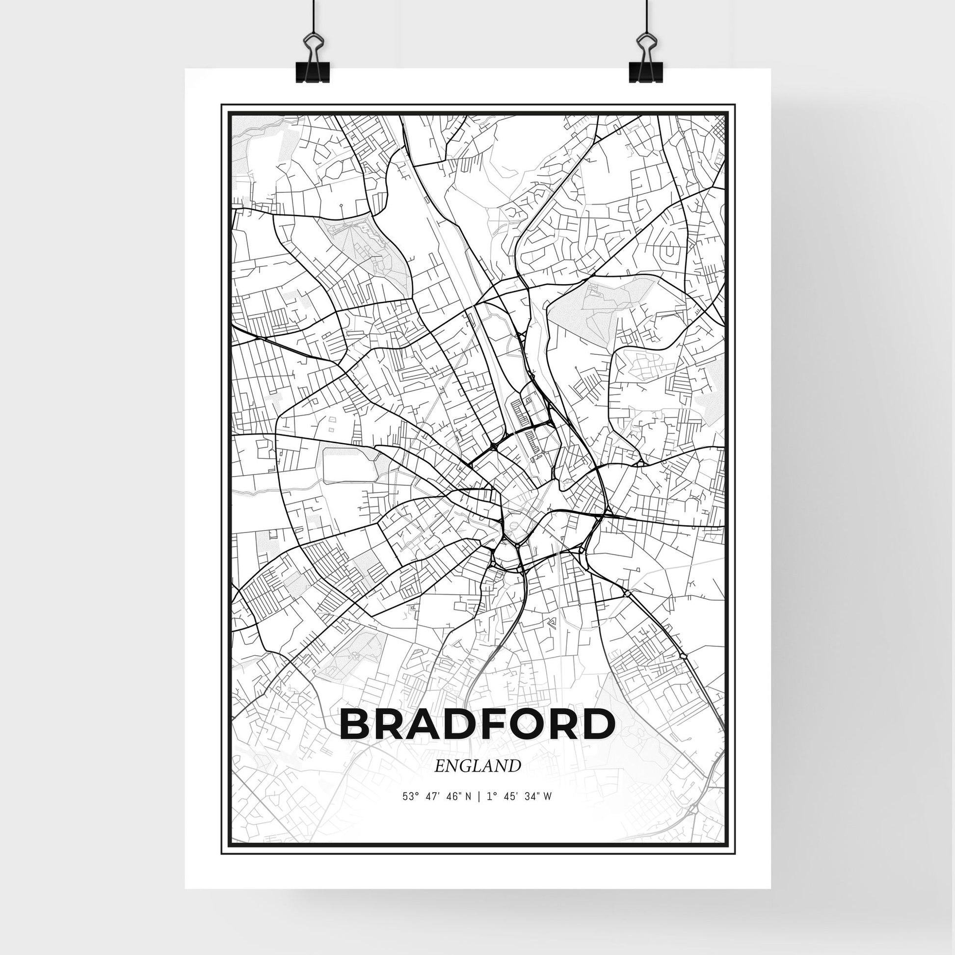 Bradford England - Premium City Map Poster