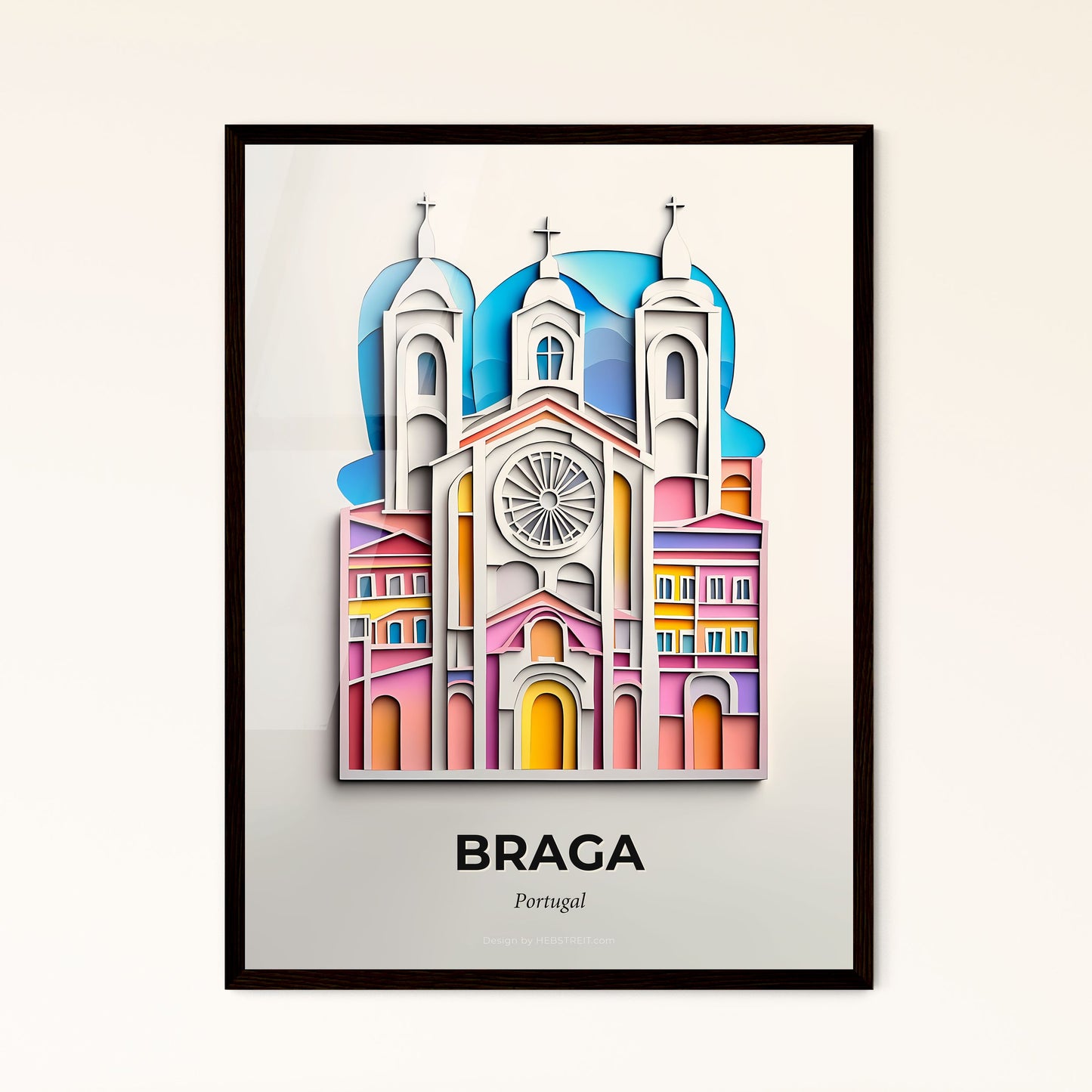 Vivid Braga, Portugal - a colorful city with a clock tower on top of it