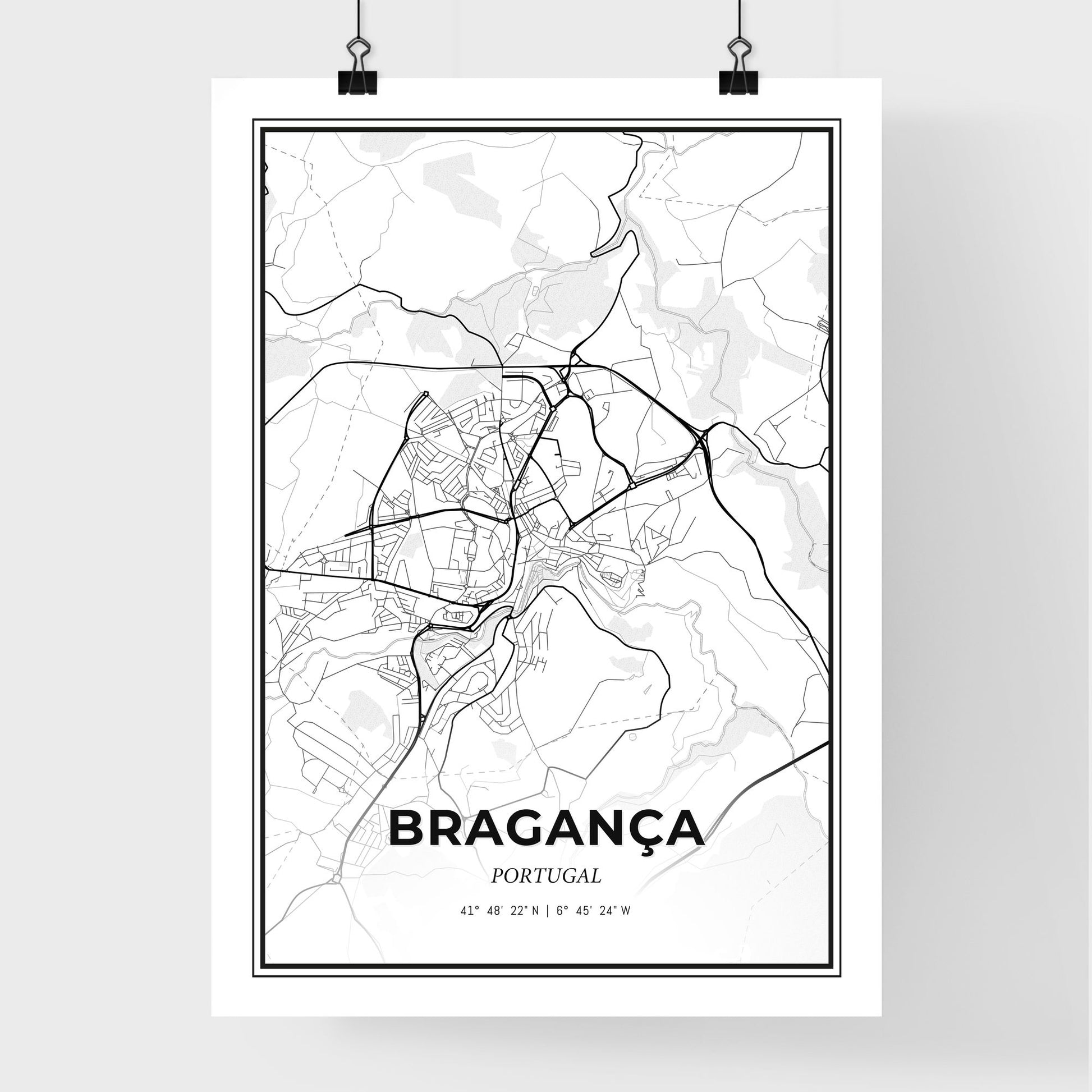 Bragança Portugal - Premium City Map Poster