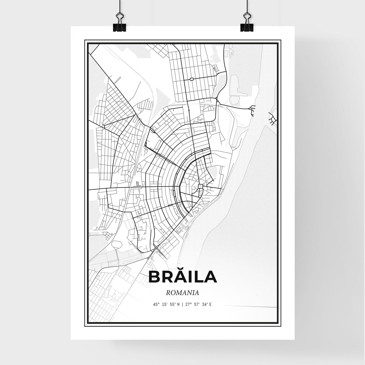 Brăila Romania - Premium City Map Poster