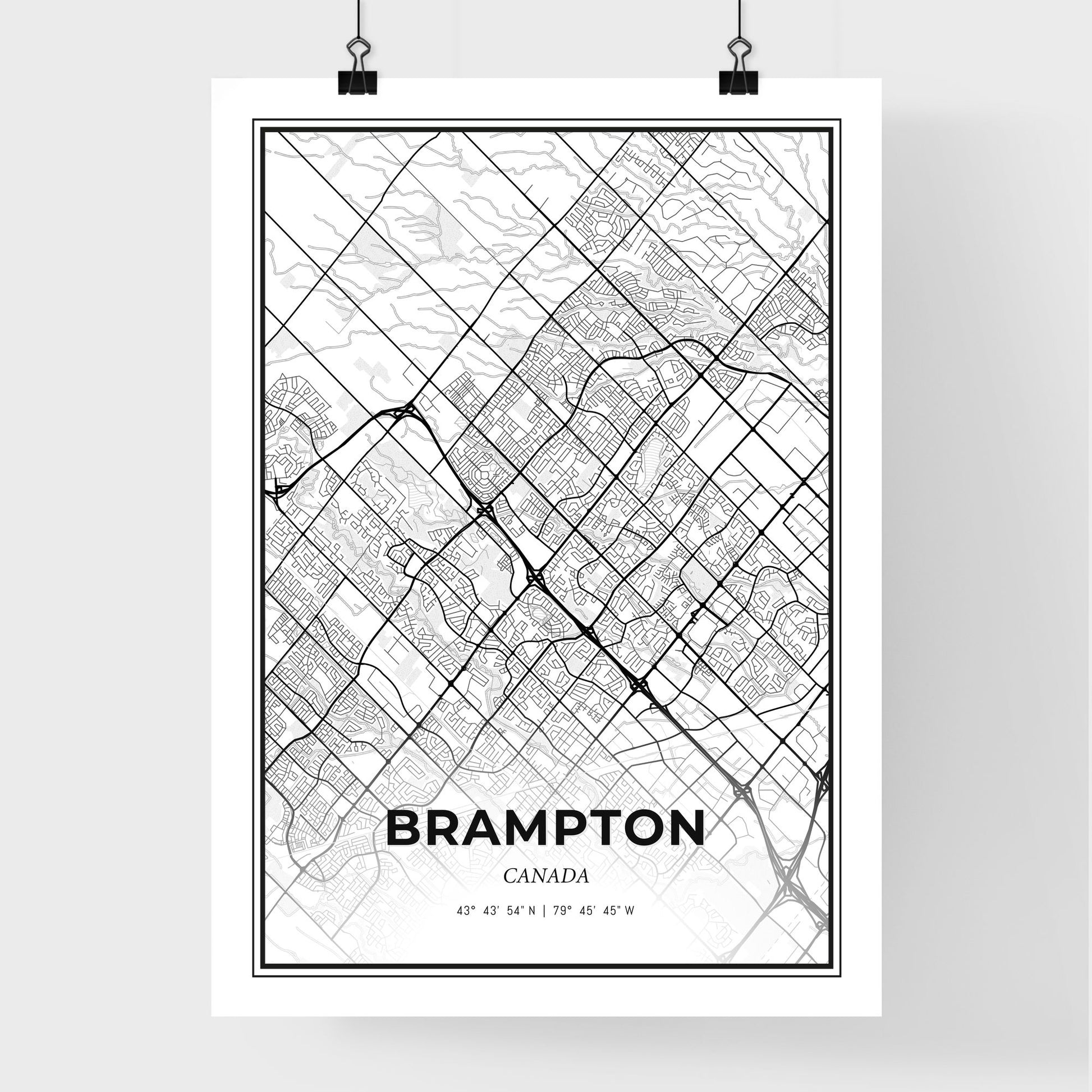 Brampton Canada - Premium City Map Poster